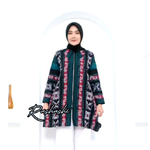 ZIPPA BLUS 2 IN 1 TENUN# Blouse Tenun Troso  Atasan Tenun Cantik Tenun Jepara atasan cardi zipper depan busui murah motif terbaru kekinian
