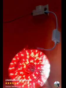 LAMPU LED STRIP MERAH PUTIH WATERPROOF SIAP PAKAI FREE SOKET 2M/10M 220V LAMPU AGUSTUSAN