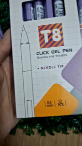 Hộp 12 cây bút gel mực tím Lex ngòi 0.5mm ( bút dạng bấm tiện lợi mực mau khô không lem )