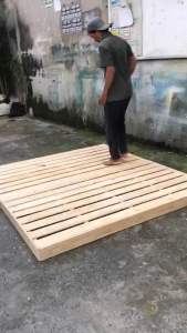 Giường Palet gỗ thông mới 100% (hình thật)