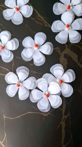 12 pcs daisy flower/aplikasi bunga 3D ukuran 6cm organza/bunga organza/bahan organza/hiasan kebayangaundll