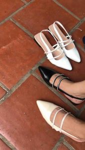 Giày sandal mũi nhọn hai quai đá cao 3 phân hottrend