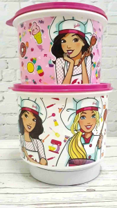Tupperware Barbie Canister Set/Bekas Susu (2 pcs)