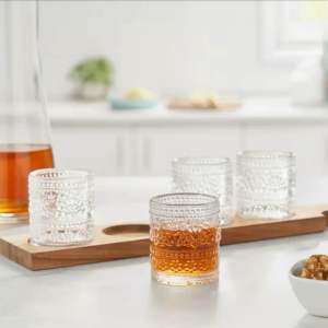The Pioneer Woman Glass 3-Ounce Shot Glass Flight Board Dessert Glass Sampler Glass Clear Set of 4