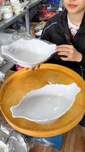 Bát Thuyền Đựng Gà Bát Đựng Gà Cúng Ngày Tết Ngày Rằm Gà Nguyên Con Hoặc Để Trái Cây Bằng Nhựa Màu Trắng Sứ💖💖💖giá tốt