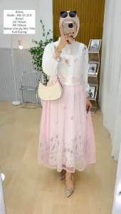 Syadia Dress Wanita Muslimah Terbaru / Gamis Pesta Kondangan Premium Ld 110 Bahan Ceruty Mix Tille