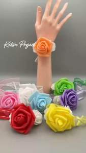 Lovely Wrist Corsage Foam Flowers for Bridal Bridesmaid Flower Girl Bracelet Wedding Party Ribbon Prom Ceremony Occasion Graduation Debut