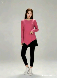 Lengan Panjang Baju Olahraga Wanita Sporty Adem Baju Senam Yoga Gym Nyaman Dipakai Kaos Katun Polos