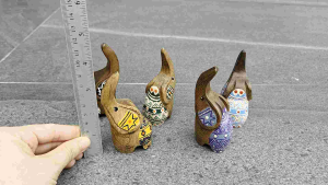 ช้าง ช้างไม้ เพ้นท์สี ขนาดสูง 3.5 นิ้ว สำหรับวางตั้งโชว์ ตกแต่งบ้าน หรือเป็นของฝากของที่ระลึก