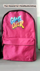 Naufal.storebag Tas Ransel Distro masa kini-Tas ransel laptop motif Game Over
