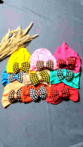 TURBAN BAYI PITA KOTAK - TURBAN ANAK VARIASI PITA - PENUTUP KEPALA ANAK HIJAB ANAK MODEL TURBAN