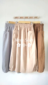 Rok Wanita A Line Bahan Linen Premium - Nela Skirt - Skirt Wanita Kekinian