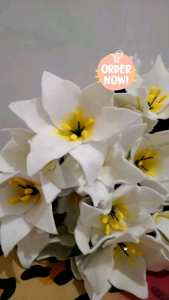 Bunga Flanel Lili Putih Elegan Handmade dengan Detail Halus Cocok untuk Segala Momen Spesial dan Dekorasi Rumah