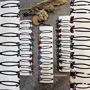 (2PCS) JEPIT TIKTOK PERMATA IMITASI / JEPIT TIPTOP MOTIF / JEPIT PONI MURAH / HAIR CLIP / KT7810