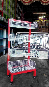 RAK CIKI WARUNG SNACK PAKEK RODA SERBAGUNA MURAH MINIMALIS 4 SUSUN