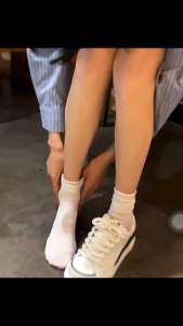 ✨[Tặng cột tóc lò xo lớn]-Tất nữ mùa hè tất ống thoáng khí điều chỉnh tất cao thấp tuỳ thích+ tặng 1 cột tóc lò xo như hình cho mỗi đôi tất