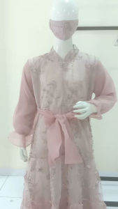 #082 Gamis Anak Tile Combi Organza