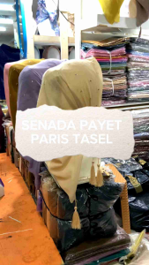 Segi empat paris payet senada tasel tiga sisi/Hijab segi empat paris tasel payet tabur senada/Kerudung paris jadul tasel payet senada terbaru