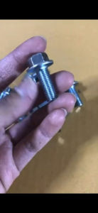 น็อตเบอร์14 ติดแหวน ยาว 2.5 c.m. M10x25 **มีตัวเลือก** สกรูติดแหวน ชุบซิงค์ขาว เกลียวละเอียด ราคา/ตัว