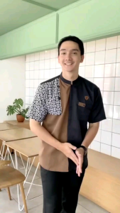 Baju Koko Kurta Dewasa Lengan Pendek Motif Batik Sopal