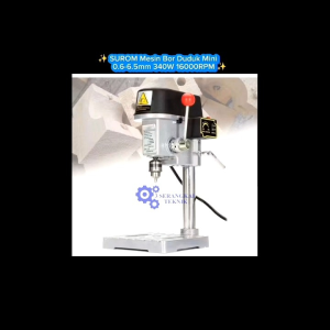 SUROM Mesin Bor Duduk Mini Bench Drill Press 0.6-6.5mm 340W 16000RPM - ZQ4116 - Silver