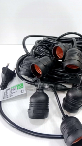Kabel Fitting Outdoor 10Meter 10 Fitting Gantung Lampu Cafe