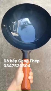 Chảo Thép Cacbon Tôi Nhiệt Sẵn - Chảo Thép chống dính cao cấp-chuyên dùng nhà hàng - chảo rang cơm xào mì - chảo đáy tròn loại dày