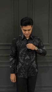 Kemeja Batik Pria High Quality Terbaru 2025 Baju Mewah Lengan Panjang Bahan Katun Halus Seragam Kerja