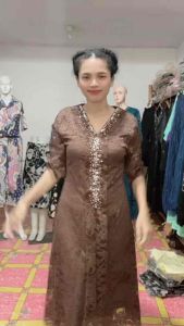 Dress kartini bahan brokat Dress wanita bahan brokat dress kartini brokat import dress brukat import dress kartini payet 8389