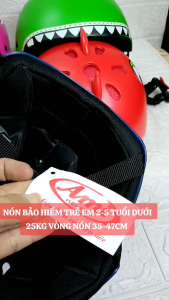 BÌNH TÂN SHOP 💯 Mũ / Nón bảo hiểm không kính cho bé 2-5 tuổi ( dưới 25kg ) siêu nhẹ họa tiết khủng long dễ thương (vòng nón 35-47cm / nặng 300g)