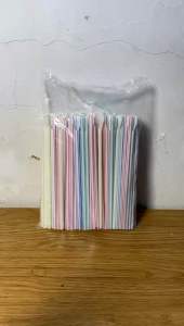 [200 Pcs] Sedotan Sendok Plastik / Sedotan Spoon / Sedotan Pop Ice / Sedotan Sendok Salur