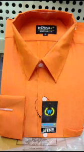 Wendya.T Kemeja Formal Reguler Warna Orange✓Kemeja Pria Polos Lengan Panjang