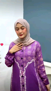 Gamis klok A Batik cap pakaianwanita Bahan original
