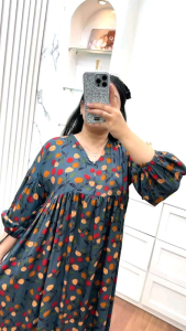 DRESS LIDIYA//MIDI DRESS ANNISA MODEL LENGAN BALON//DRESS PENDEK RAYON KEKINIAN