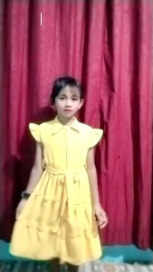 LILIAN Dress Anak Perempuan Cringkel dengan Ruffle dan Lengan Kupu-Kupu - Warna Cerah untuk Usia 3-9 Tahun