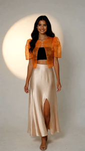 Modern Filipiniana Puff Sleeves w/ Tie Garterized