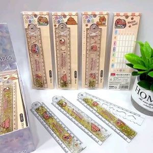 30cm capybara cartoon design quicksand ruler student stationary glitter pembaris capibala