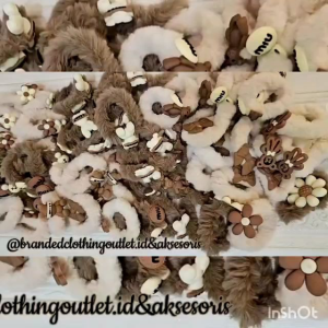 IKAT RAMBUT KOREA KARAKTER / SCRUNCHIE POMPOM / KARET RAMBUT DONAT MOTIF / HAIR TIE IMPORT / ARS-7818