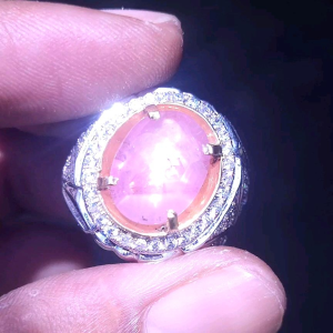 Natural Pink Sapphire Star Ceylon Safir Sri Lanka BODY GLASS No Treatment