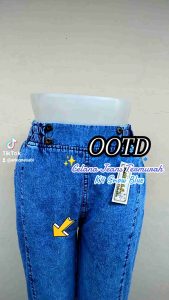 Baggy Jeans Kancing 4 Lipat Snow Blue // Celana Jeans Modern Terbaru