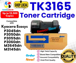 Toner Cartridge For use TK3165 Kyocera M3145 M2645 Compatible
