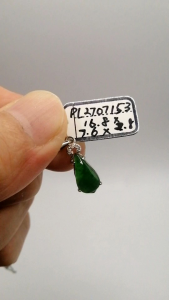 ❤️100% Authentic Brand New Set "A" grade Burmese "Suity水滴" jade pendant spicy green high icy grade high translucency clean and clear gemstones S925 sterling silver zirconia framed master handcrafted rare and collectable item *No crack No stain