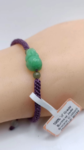 🌹"A" Grade Handswen Sunny Green Bead "Pixiu貔貅" Burmese Jade Bracelet  🌹 Season Offer New Arrival  🌹100％ Brand new "A" grade Burmese jade bracelet lovely sunny green colour icy Jadeite high translucency lustrous surface clean and clear jade