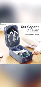 Tas Sepatu 3 Layer Travel / Korean Pattern Travel Shoes Bag / Tas Sepatu / Tas Multifungsi / Korean Travel