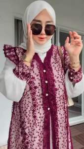 Ansara Dress Gamis Wanita Muslimah Terbaru / Gamis Maxy Kondangan Pesta Premium Bahan Ceruty Full Mix Tile