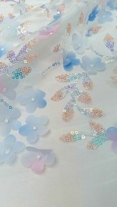 kain/bahan tile spingkle bunga 3D/kain drees/kain kebaya