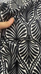 Vải Linen hoạ tiết màu trắng đen (khổ1m5)dày vừa mềm_may đầm váyáo kiểusơmicvsét thiết kế...thời trang