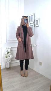 Eurigo - Celsia Milano Cardigan Wanita Serut Pinggang Outer Wanita Kasual