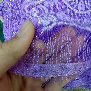 Promo!!!!Kain Original Semi Sainloren Perpanel 2.50 meter/Brukat Sainloren Korea metallic silver/kain Halus dan lembut