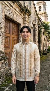 【 PREMIUM 】Modern Barong Tagalog Piña Organza Long Sleeves Embroidery